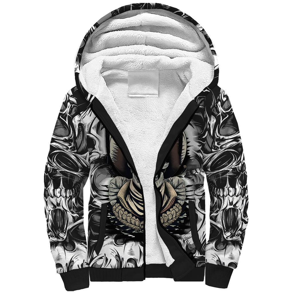 Skull Cowboy Sherpa Hoodie Out Law - Wonder Print Shop