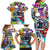 Comic Skull Family Matching Long Sleeve Bodycon Dress and Hawaiian Shirt Pop Art Cartoon Skull Funny - Wonder Print Shop