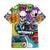 Comic Skull Family Matching Long Sleeve Bodycon Dress and Hawaiian Shirt Pop Art Cartoon Skull Funny - Wonder Print Shop