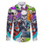 Comic Skull Family Matching Long Sleeve Bodycon Dress and Hawaiian Shirt Pop Art Cartoon Skull Funny - Wonder Print Shop