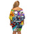 Comic Skull Family Matching Off Shoulder Short Dress and Hawaiian Shirt Pop Art Cartoon Skull Funny - Wonder Print Shop