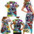 Comic Skull Family Matching Short Sleeve Bodycon Dress and Hawaiian Shirt Pop Art Cartoon Skull Funny - Wonder Print Shop