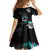 Crow Skull Family Matching Off Shoulder Long Sleeve Dress and Hawaiian Shirt My Mascot Is The A Crow - Wonder Print Shop