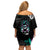 Crow Skull Family Matching Off Shoulder Short Dress and Hawaiian Shirt My Mascot Is The A Crow - Wonder Print Shop