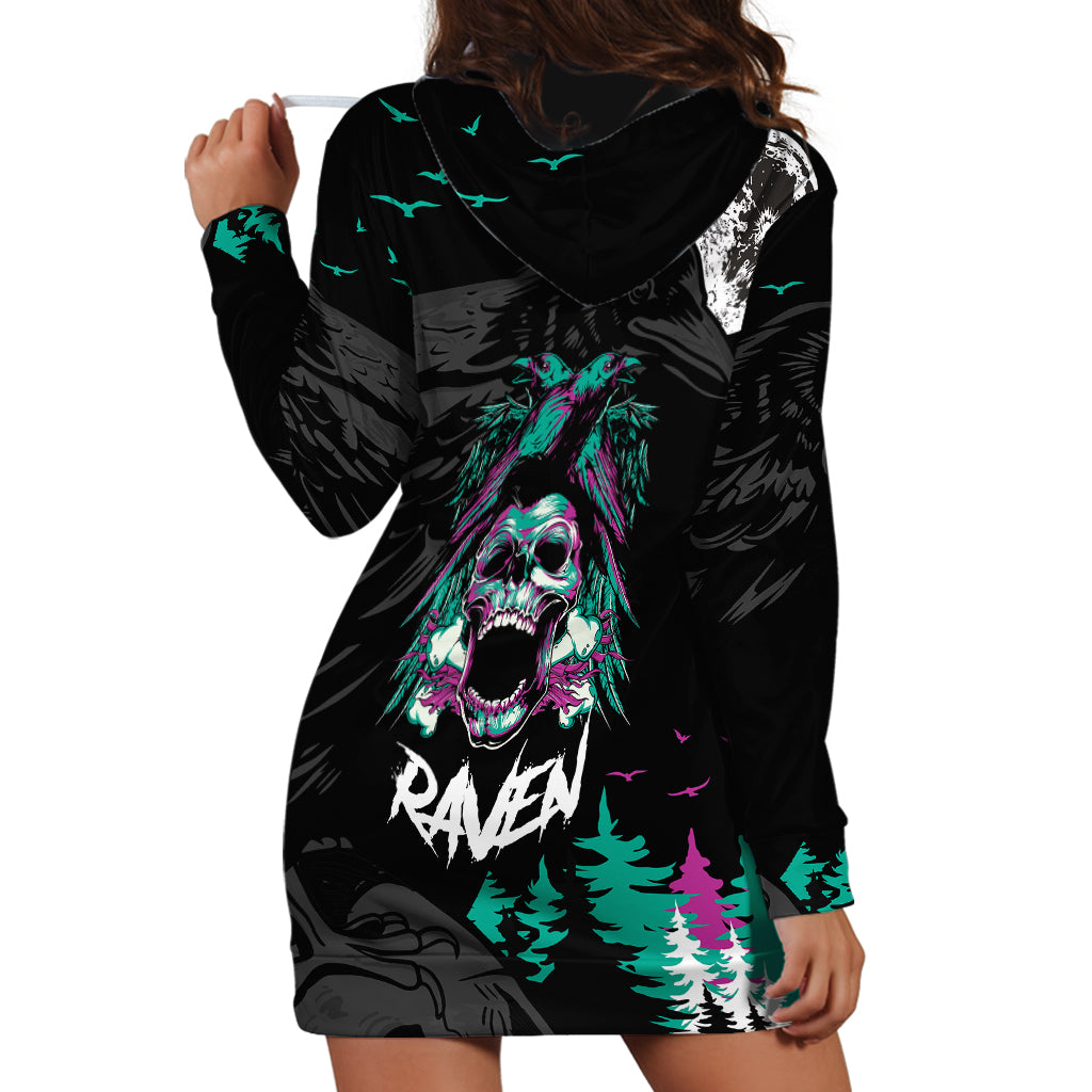 Crow Skull Hoodie Dress My Mascot Is The A Crow - Wonder Print Shop