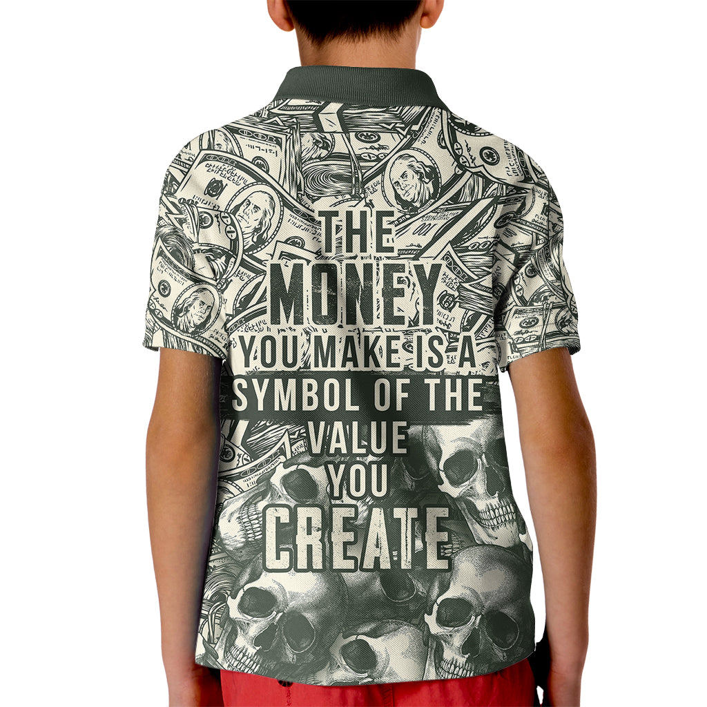 Skull Money Kid Polo Shirt The Money You Make Is A Symbol - Wonder Print Shop