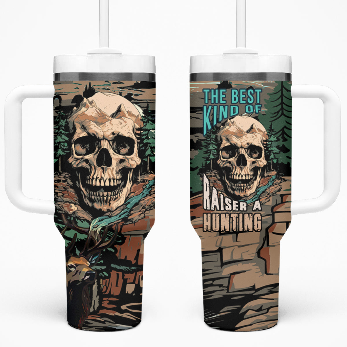 Skull Hunt Tumbler With Handle The Best Kine Of Raiser A Hunting - Wonder Print Shop