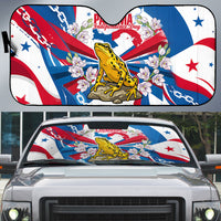 Panama Independence Day Auto Sun Shade Flag Map Bridge Canal Ship - Golden Frog