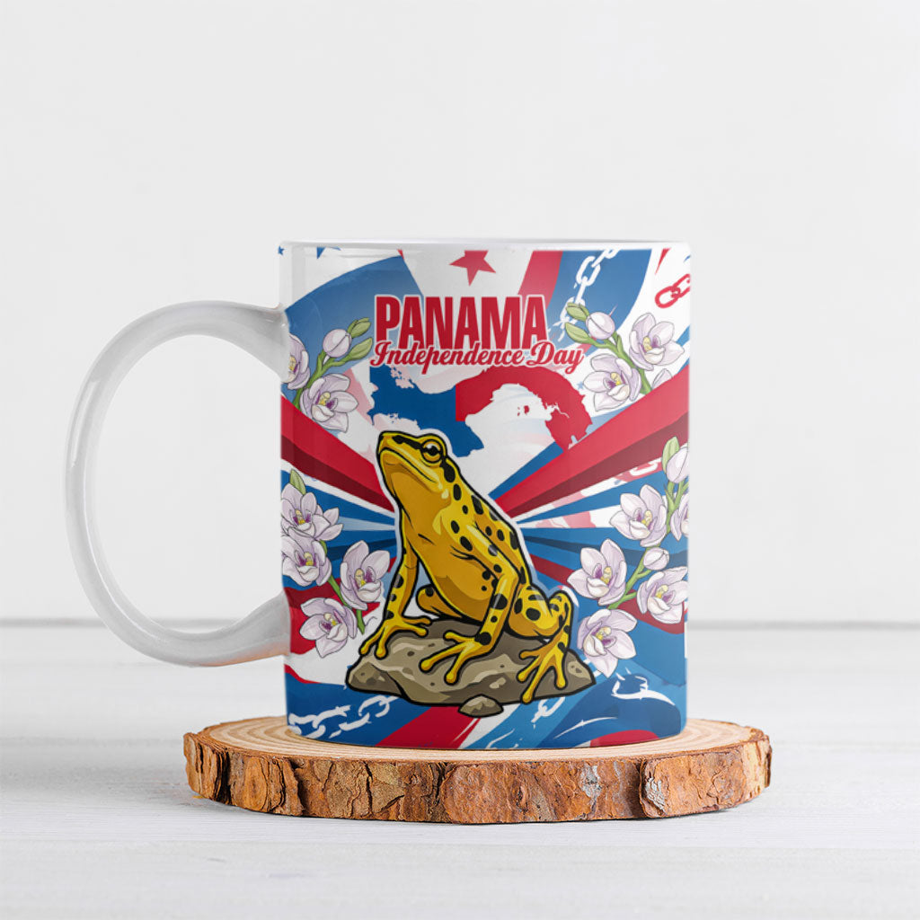 Panama Independence Day Ceramic Mug Flag Map Bridge Canal Ship - Golden Frog
