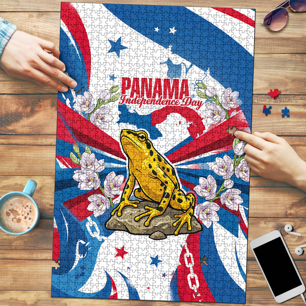 Panama Independence Day Puzzle Flag Map Bridge Canal Ship - Golden Frog
