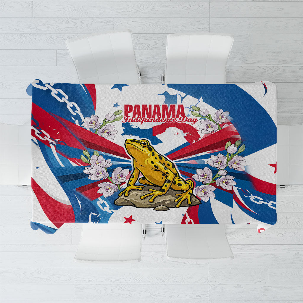 Panama Independence Day Tablecloth Flag Map Bridge Canal Ship - Golden Frog