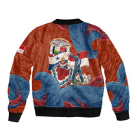 Panama Independence Day Bomber Jacket Flag Pollera Dancer Holy Spirit Orchid