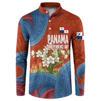 Panama Independence Day Button Sweatshirt Flag Pollera Dancer Holy Spirit Orchid