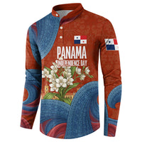 Panama Independence Day Button Sweatshirt Flag Pollera Dancer Holy Spirit Orchid