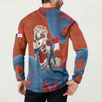 Panama Independence Day Button Sweatshirt Flag Pollera Dancer Holy Spirit Orchid