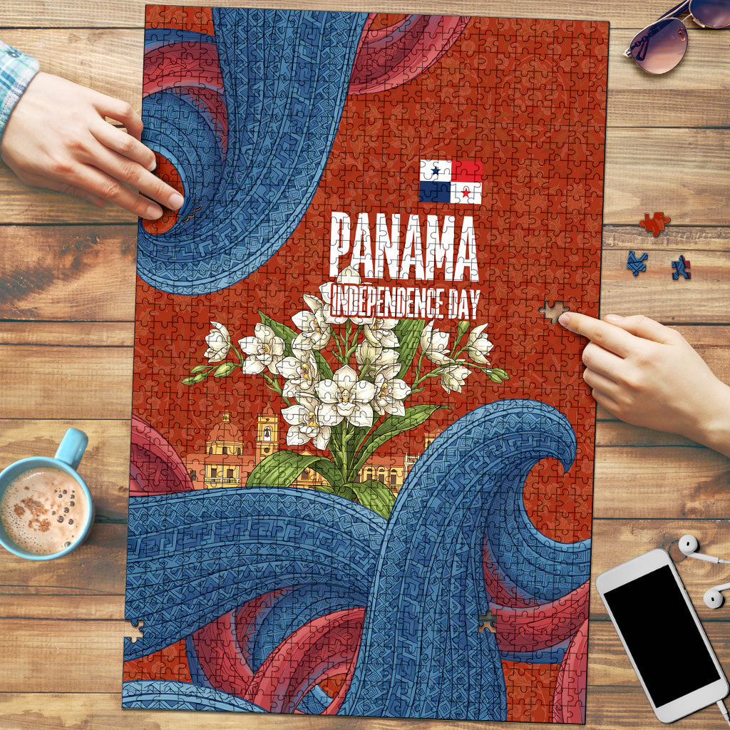 Panama Independence Day Puzzle Flag Pollera Dancer Holy Spirit Orchid