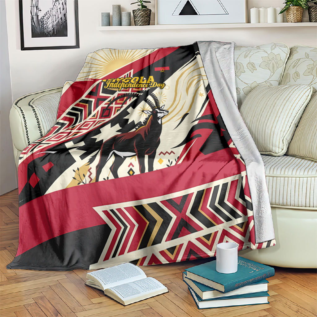 Angola Independence Day Antelope Blanket Flag Coat Of Arms Geometric African