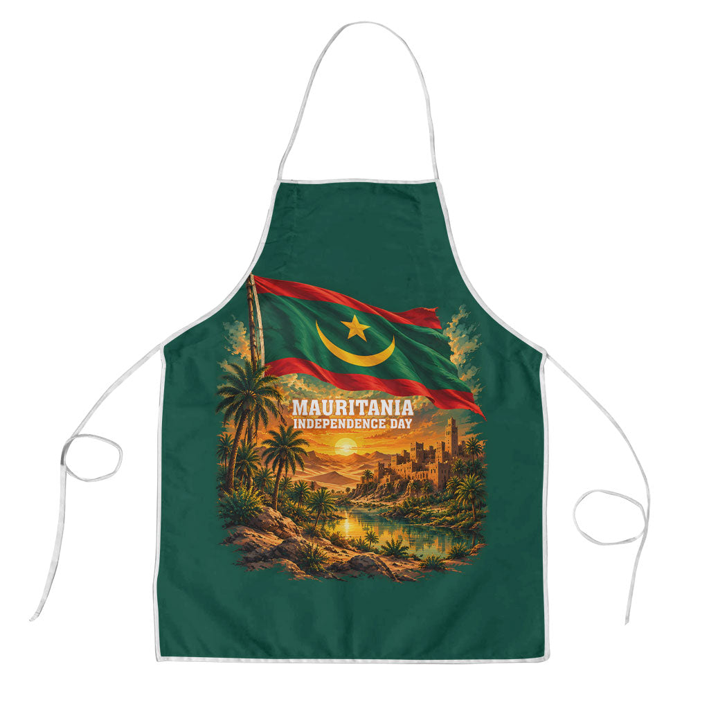 Mauritania Independence Day Apron Camel Scenic Desert Oasis And Patriotic Flag