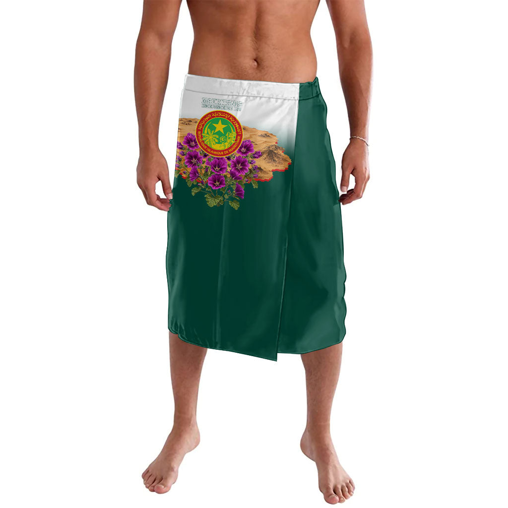 Mauritania Independence Day Cat Lavalava Desert Landscape Floral And Patriotic Emblem