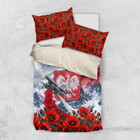 Poland Bison White Eagle Bedding Set Patriotic Flag Red Poppies Fighter Jet Mountain