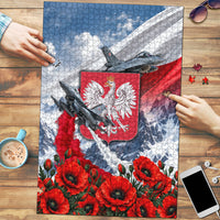 Poland Bison White Eagle Puzzle Patriotic Flag Red Poppies Fighter Jet Mountain
