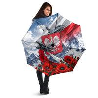 Poland Bison White Eagle Umbrella Patriotic Flag Red Poppies Fighter Jet Mountain