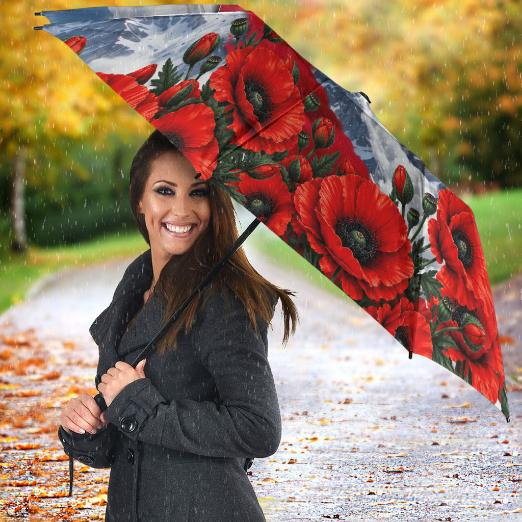 Poland Bison White Eagle Umbrella Patriotic Flag Red Poppies Fighter Jet Mountain