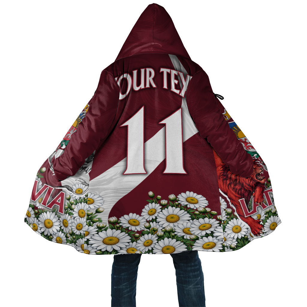 Personalized Latvia Coat Of Arms Cloak Patriotic Flag Lion Griffin Daisy Floral