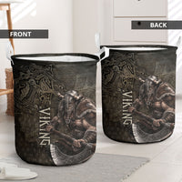 Viking Warrior Valhalla Laundry Basket Norse Mythology Celtic Cross Rune Knotwork