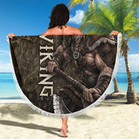Viking Warrior Valhalla Beach Blanket Norse Mythology Celtic Cross Rune Knotwork