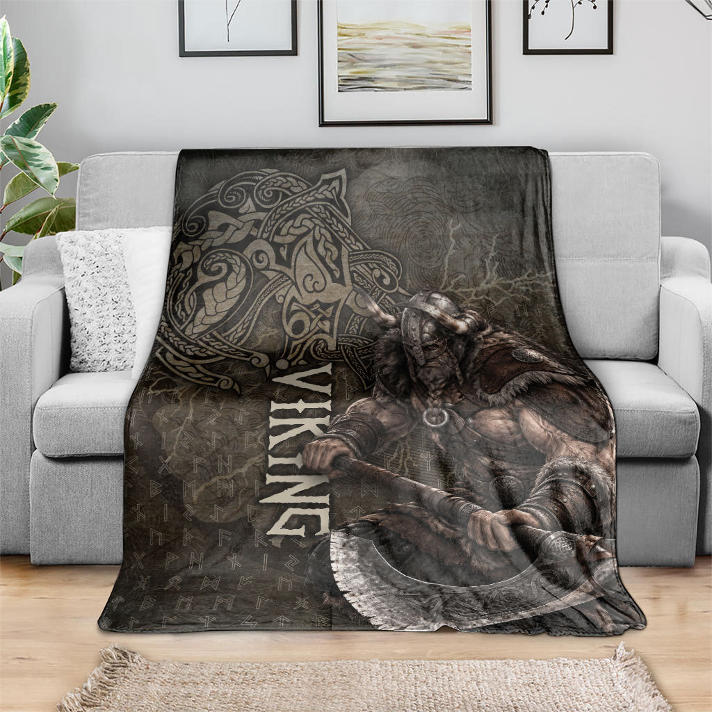 Viking Warrior Valhalla Blanket Norse Mythology Celtic Cross Rune Knotwork