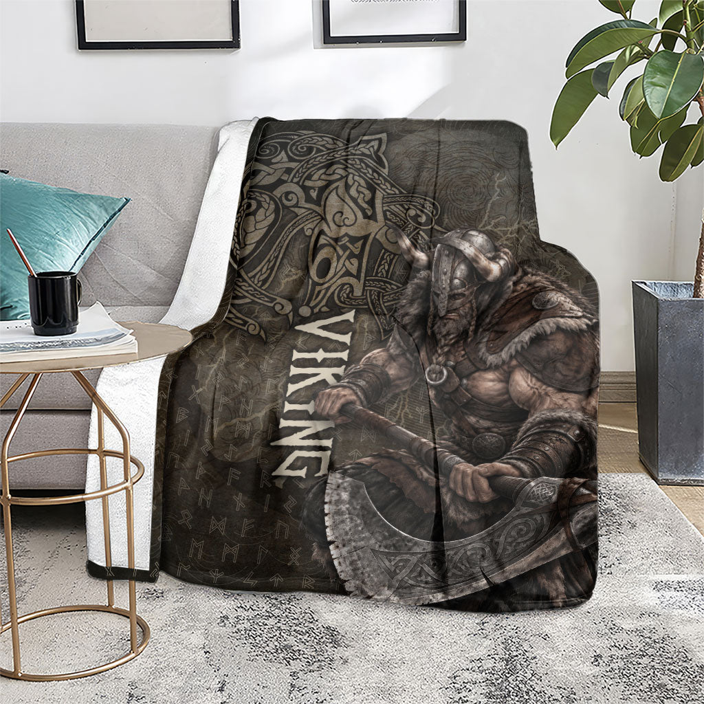 Viking Warrior Valhalla Blanket Norse Mythology Celtic Cross Rune Knotwork