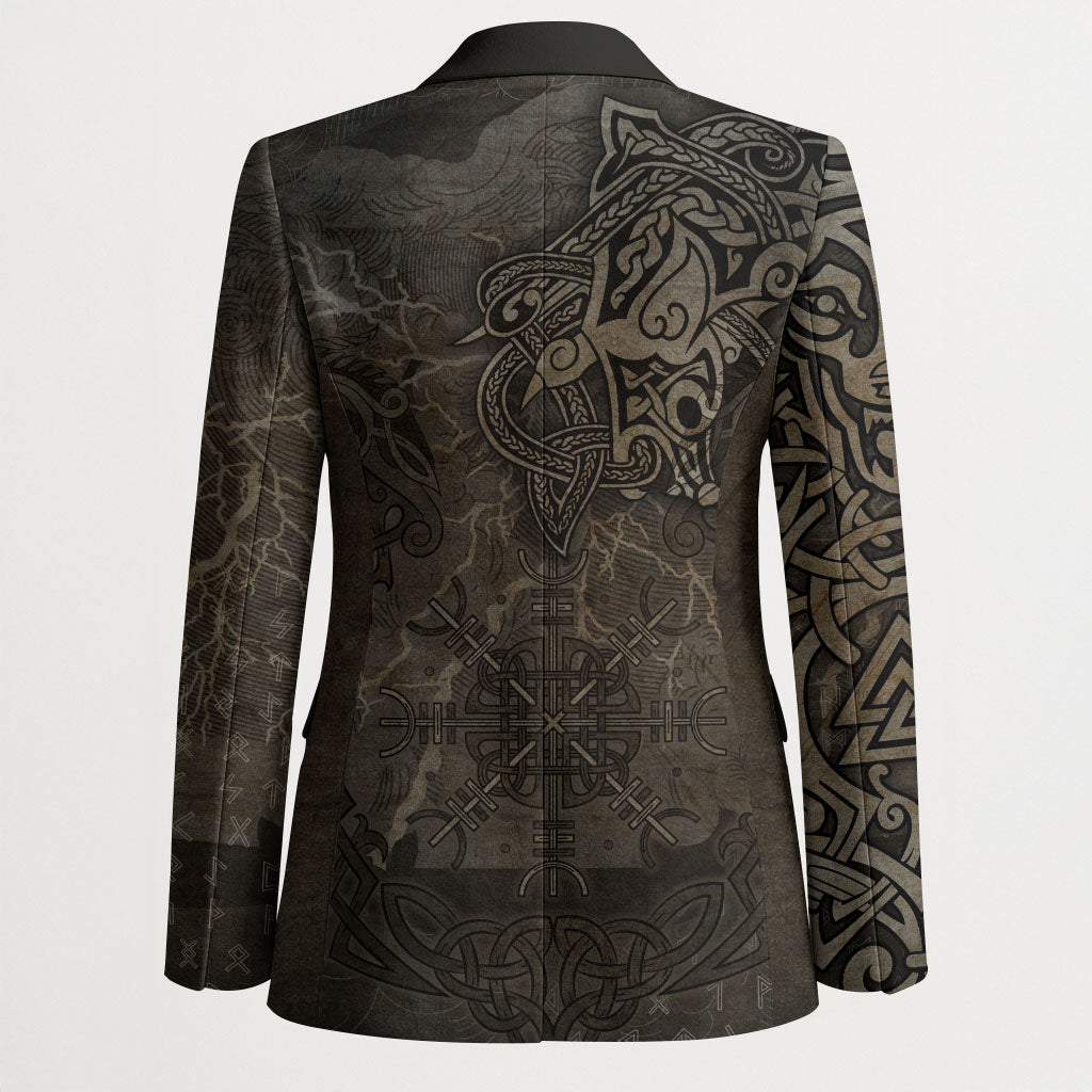 Viking Warrior Valhalla Blazer Norse Mythology Celtic Cross Rune Knotwork