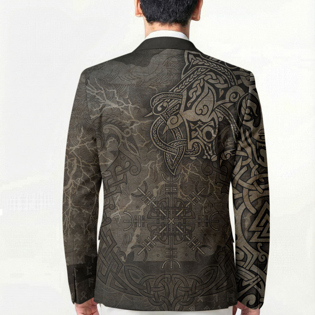 Viking Warrior Valhalla Blazer Norse Mythology Celtic Cross Rune Knotwork