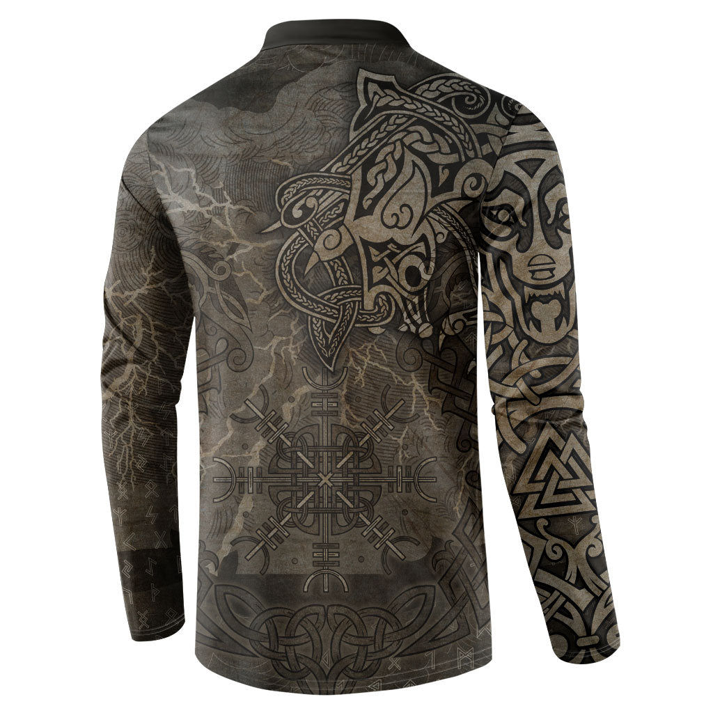 Viking Warrior Valhalla Button Sweatshirt Norse Mythology Celtic Cross Rune Knotwork