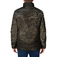 Viking Warrior Valhalla Padded Jacket Norse Mythology Celtic Cross Rune Knotwork