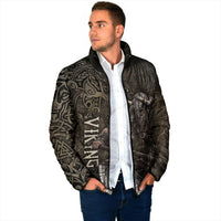 Viking Warrior Valhalla Padded Jacket Norse Mythology Celtic Cross Rune Knotwork