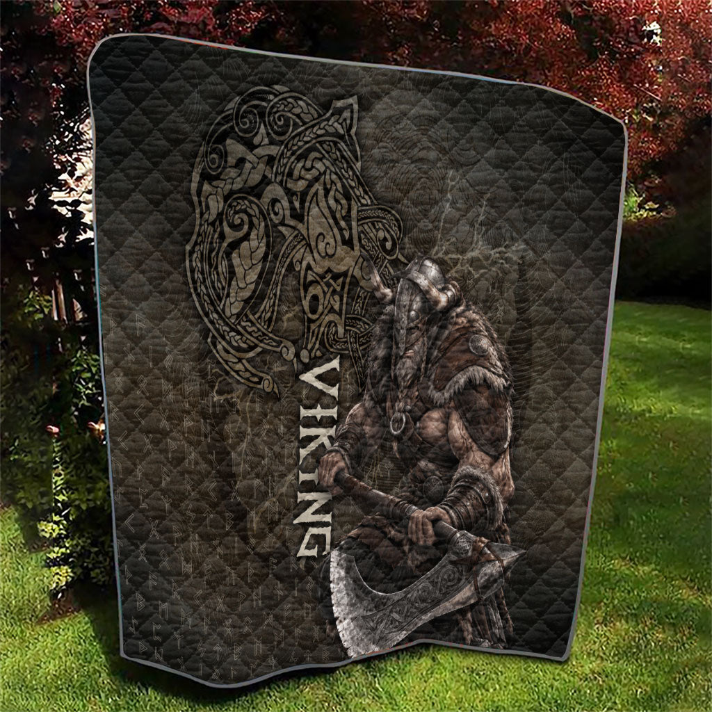 Viking Warrior Valhalla Quilt Norse Mythology Celtic Cross Rune Knotwork