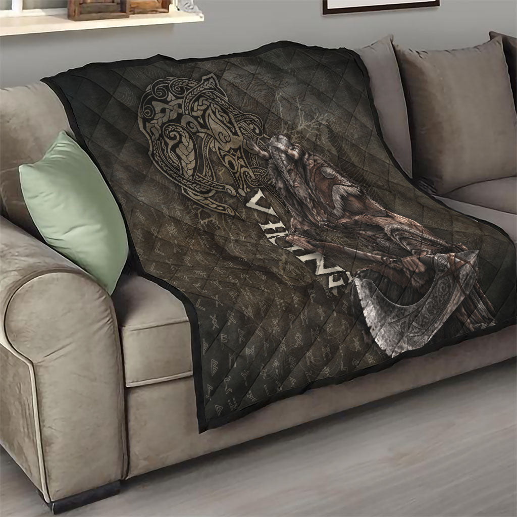 Viking Warrior Valhalla Quilt Norse Mythology Celtic Cross Rune Knotwork