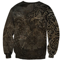Viking Warrior Valhalla Sweatshirt Norse Mythology Celtic Cross Rune Knotwork