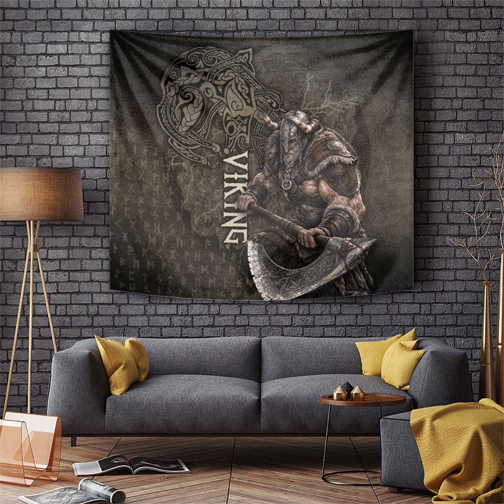 Viking Warrior Valhalla Tapestry Norse Mythology Celtic Cross Rune Knotwork