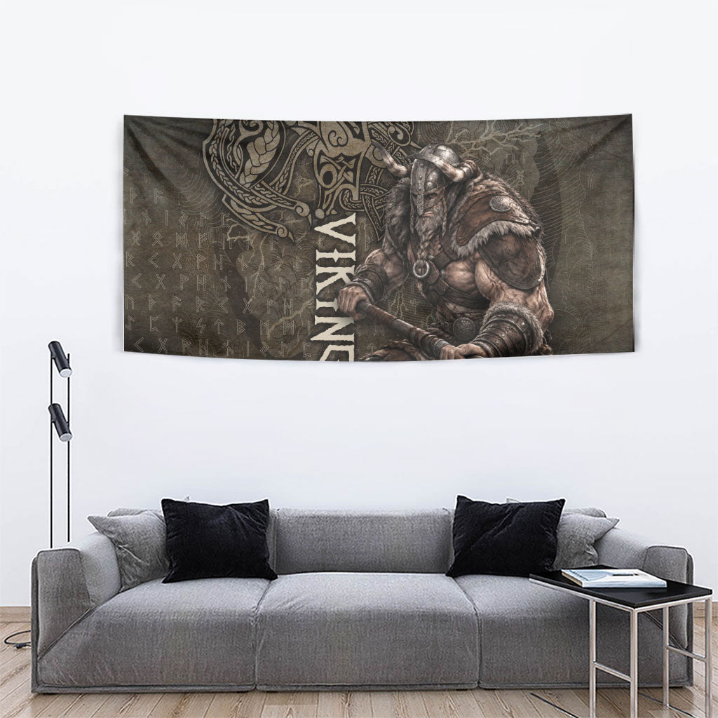 Viking Warrior Valhalla Tapestry Norse Mythology Celtic Cross Rune Knotwork