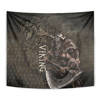 Viking Warrior Valhalla Tapestry Norse Mythology Celtic Cross Rune Knotwork