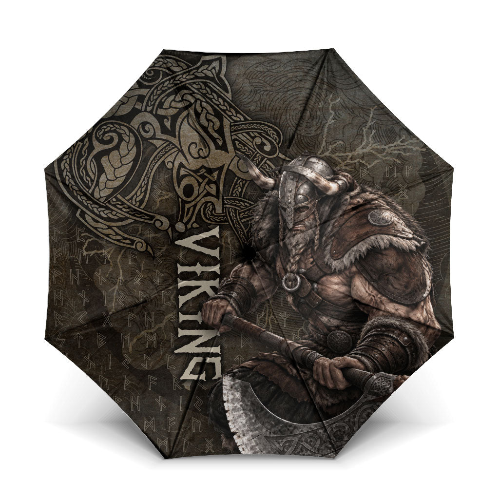 Viking Warrior Valhalla Umbrella Norse Mythology Celtic Cross Rune Knotwork