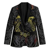 Viking Raven Blazer Norse Mythology Celtic Knotwork Rune Winged