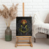 Viking Raven Canvas Wall Art Norse Mythology Celtic Knotwork Rune Winged
