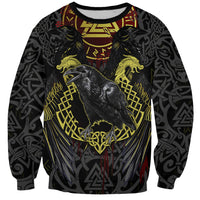 Viking Raven Sweatshirt Norse Mythology Celtic Knotwork Rune Winged