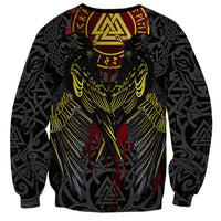 Viking Raven Sweatshirt Norse Mythology Celtic Knotwork Rune Winged