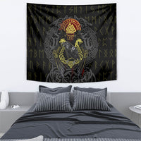 Viking Raven Tapestry Norse Mythology Celtic Knotwork Rune Winged