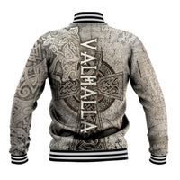 Viking Warrior Axe Baseball Jacket Norse Mythology Vegvisir Celtic Knotwork